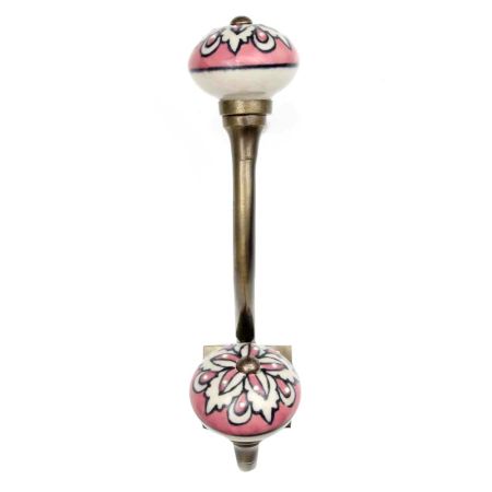 Peach Flower Ceramic Antique Iron Hook